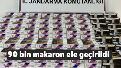Kocaeli'nin Dilovası ilçesinde durdurulan araçtan 90 bin makaron ele geçirildi.