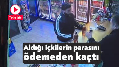 Kocaeli'de tekel bayiye giderek alkollü içecek alan müşteri, parasını ödemeden