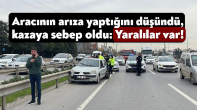 Kocaeli'de motorundan gelen sesler üzerine sürücüsünün emniyet şeridinde durdurduğu araca