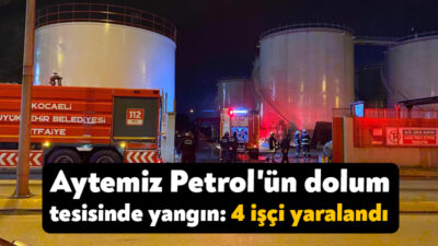 Kocaeli'nin Körfez ilçesinde bulunan Aytemiz Petrol'e ait akaryakıt dolum tesisinde
