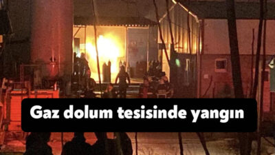 Kocaeli'nin Başiskele ilçesinde oksijen ve asetilen gazı dolum tesisinde tüpler