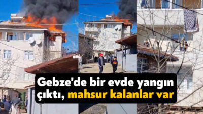 Kocaeli'nin Gebze ilçesinde bir evin çatısında yangın çıktı. Binada mahsur