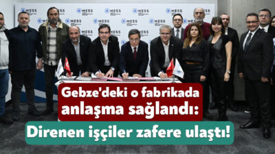 Gebze’deki GE Grid Solutions fabrikası önünde direnmekte olan işçiler ile