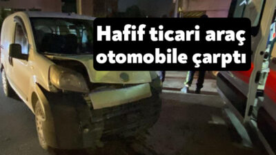 Kocaeli'nin İzmit ilçesinde otomobile çarpan hafif ticari aracın sürücüsü yaralandı.