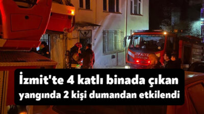 Kocaeli'nin İzmit ilçesinde 4 katlı binanın çatı katında çıkan yangında