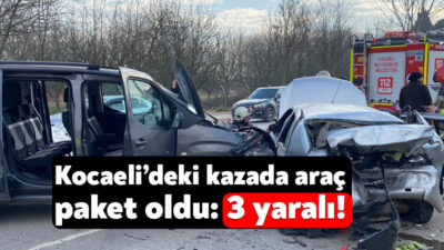 Kocaeli'nin Başiskele ilçesinde hafif ticari araç otomobile arkadan çarptı. Kazada