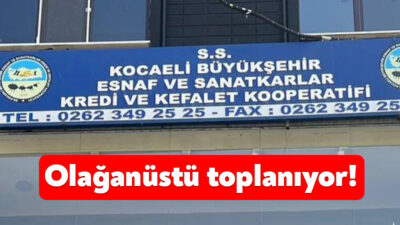 Kocaeli Esnaf ve Sanatkârlar Kooperatifi 9 Şubat’ta genel kurul toplantısı