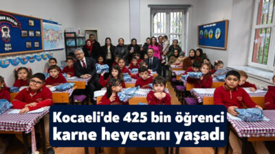 Kocaeli'de eğitim öğretim yılının birinci döneminin sona ermesiyle öğrenciler karne