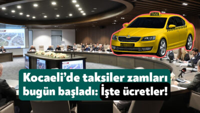 Kocaeli’de 15 Ocak’ta yapılan UKOME toplantısının ardından taksilerde geçerli olacak