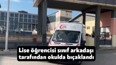 Kocaeli'nin Gebze ilçesinde okul bahçesinde sınıf arkadaşı tarafından bacağından bıçaklanan