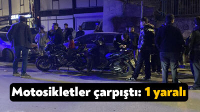 Kocaeli'nin İzmit ilçesinde 2 motosikletin çarpışması neticesinde bir sürücü yaralanarak