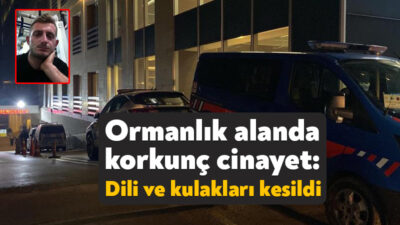 Kocaeli'nin Kartepe ilçesinde ormanlık alanda dili ve kulakları kesilmiş halde