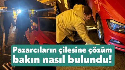 Semt pazarının kurulacağı alana otomobilini park eden sürücüler yüzünden tezgâhlarını