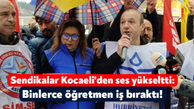 Eğitim sendikaları bugün Kocaeli’de eyleme çıktı. Sendikaların eylemine CHP Kocaeli