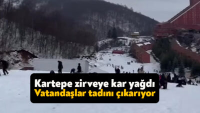 Hafta sonunu fırsat bilen vatandaşlar, kar yağışının ardından beyaza bürünen