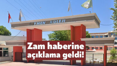 Kocaeli’de faaliyetlerini sürdürmekte olan Seymen Koleji’nden zam haberlerine ilişkin açıklama