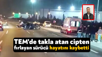 TEM Otoyolu'nun Kocaeli bariyere çarparak takla atan cipin sürücüsü yola