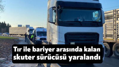 Kocaeli D-100 Karayolu'nda seyir halinde olan skuter sürücüsü, tır