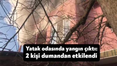 Kocaeli'nin Kartepe ilçesinde evin yatak odasında çıkan yangın itfaiye ekipleri