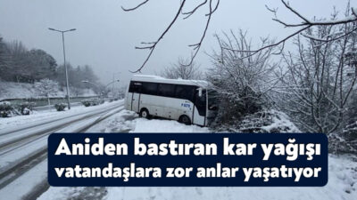 Kocaeli'nin özellikle yüksek kesimlerinde yoğun kar yağışı hakim olurken, sürücüler