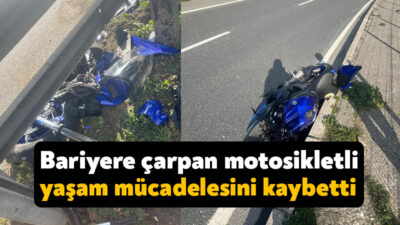 Kocaeli'nin Karamürsel ilçesinde kontrolden çıkarak bariyere çarpan motosikletin sürücüsü 3