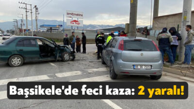 Kocaeli'nin Başiskele ilçesinde 2 otomobilin çarpışması neticesinde 2 sürücü yaralanarak