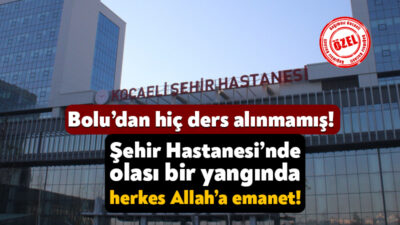 Kocaeli Şehir Hastanesi’nde yer alan yangın merdivenlerinin kilitlendiği ortaya çıktı.