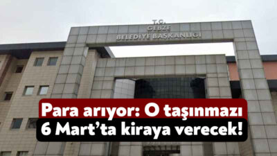 Gebze Belediyesi yaşanan ekonomik krize karşı kaynak yaratmak amacıyla bünyesinde