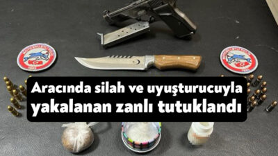 Kocaeli'nin İzmit ilçesinde aracında ruhsatsız tabanca ve uyuşturucu madde ile
