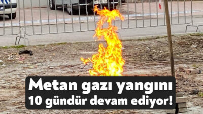 Kocaeli'nin Kartepe ilçesinde zemin etüdü sondaj çalışması sırasında çıkan metan