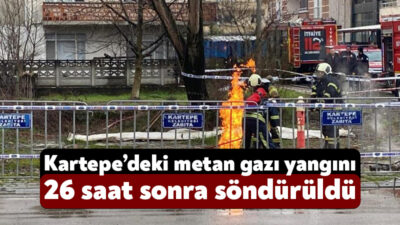 Kocaeli'nin Kartepe ilçesinde metan gazından kaynaklı olduğu düşünülen yangın, numune