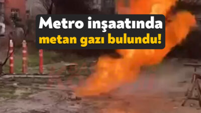 Kartepe’de yapımı devam eden metro hattı çalışmaları sırasında yerin 46