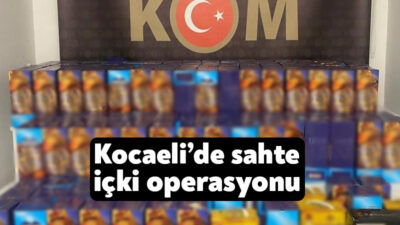 Kocaeli'de polis tarafından gerçekleştirilen operasyonda 315 şişe sahte içki ele