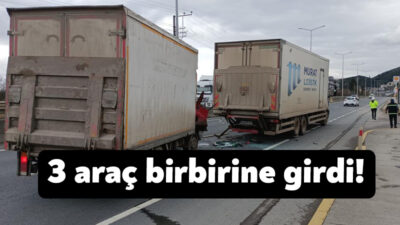 Kocaeli'nin Karamürsel ilçesinde otomobil, kamyon ve kamyonetin karıştığı zincirleme kazada