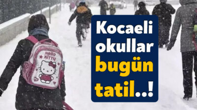 Kocaeli'de kar yağışının etkisini arttırması sebebiyle bugün (perşembe günü) il