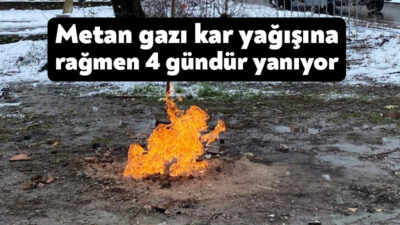 Kocaeli'nin Kartepe ilçesinde zemin etüdü sondaj çalışması sırasında çıkan metan