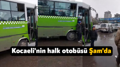 Kocaeli'nin özel halk otobüsü Suriye'nin başkenti Şam'da görüntülendi, görenler şaşkınlıklarını