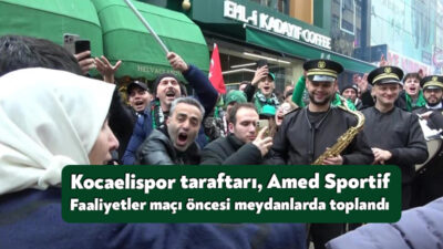Kocaelispor taraftarları, Amed Sportif Faaliyetler maçı öncesinde bando eşliğinde yürüyüş