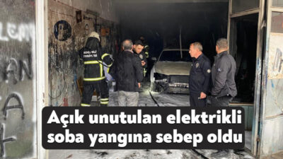 Kocaeli'nin Körfez ilçesinde yemeğe giden ustanın açık unuttuğu elektrikli soba