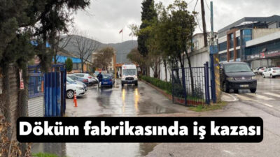 Kocaeli'nin Körfez ilçesinde bacağı demirlerin arasına sıkışan işçi yaralandı.