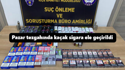 Kocaeli'de kapalı pazarda yapılan kontrollerde gümrük kaçağı 73 elektronik sigara,