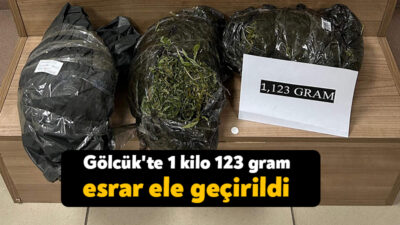 Kocaeli'de düzenlenen operasyonda 1 kilo 123 gram esrar ele geçirildi,
