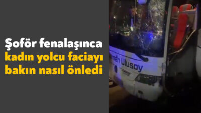 Kocaeli'nin Dilovası ilçesinde şehirlerarası yolcu otobüsünün şoförü seyir halindeyken kalp