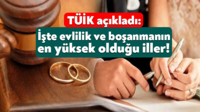 Türkiye İstatistik Kurumu Türkiye’nin evlilik ve boşanma verilerini kamuoyu ile