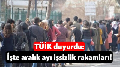 Türkiye İstatistik Kurumu, Türkiye’nin işsizlik verilerini kamuoyu ile paylaştı. Buna