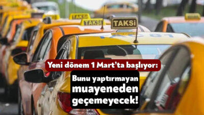 Türkiye genelinde taksilerdeki güvenliği artırmak amacıyla 1 Mart’tan itibaren yeni