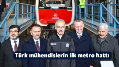 Kocaeli'de Gebze-Darıca Metrosu tren entegrasyon test çalışmalarına katılan Ulaştırma ve