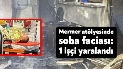 Kocaeli’nin İzmit ilçesinde mermer atölyesinin mutfak kısmında bir anda alev