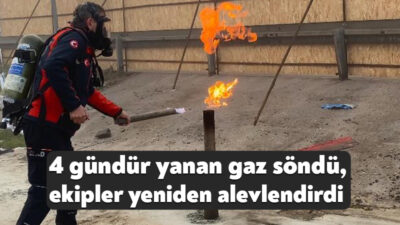 Kocaeli'nin Kartepe ilçesinde sondaj çalışması sırasında açığa çıkan ve 4