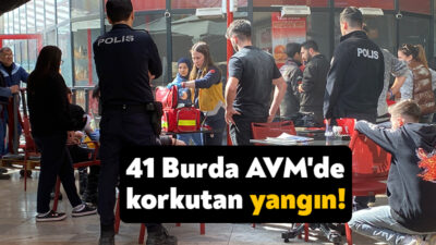 Kocaeli'deki 41 Burda AVM'de bir kafenin mutfağında yangın çıktı. Korku